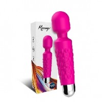 28 Functions Rechargeable Silicone Wand Massager PINK
